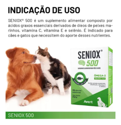 Avert Seniox 500 30 Cápsulas Ômega-3 Suplemento - Kit C/ 3