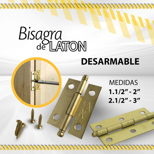 Bisagra De Laton Desarmable Brasil / 1.1/2 - 2 - 2.1/2 - 3