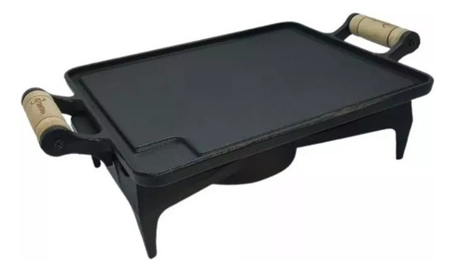 Chapa Lisa Com Fogareiro Rechaud A Alcool Ferro Fundido Não Se Aplica
