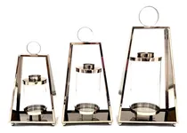 Comprar Juego De 3 Faroles Rosa Oro Porta Velas Decoración Fiestas  