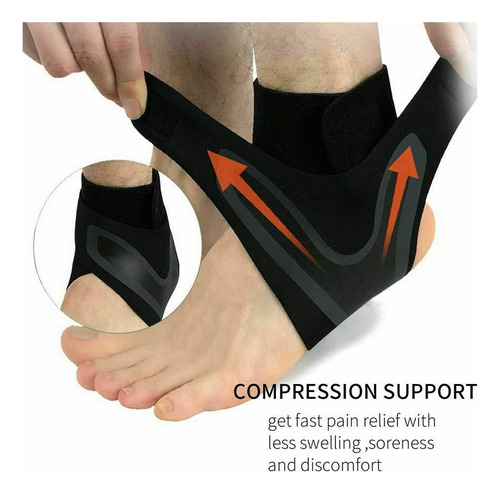 1 Pare Tobillera Elástica Con Soporte Para Fascitis Plantar