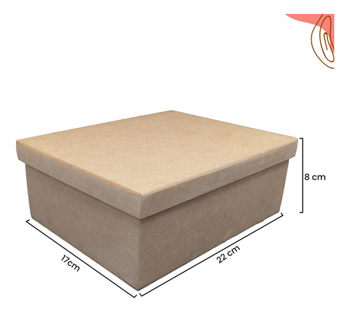 Caixa Em Mdf Cru 22x17x8 Com 3 Divisórias Presente Artesanal