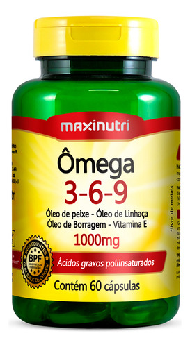 Suplemento Ômega 3-6-9 - Peixe, Linhaça, Borragem, V.e.