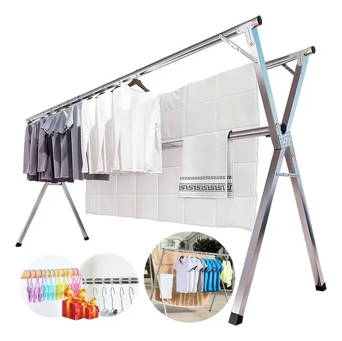 Varal De Chao Grande De Roupas 3 Andares Dobravel Branco