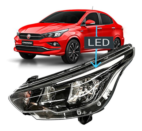 Imagen 1 de 9 de Optica Para Fiat Argo Cronos Precision 1.8 Led Original Izq