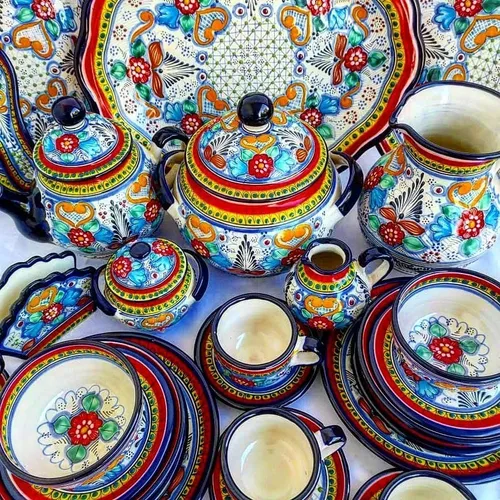 Vajilla Para 6 Personas De Talavera Original Colores