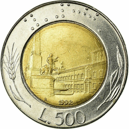 Italia Moneda De 500 Liras 1992 - Bimetálica - Km#111