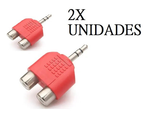 Adaptador Plus Mini Jack  3.5 A Dos Rca Hembra Nuevo 