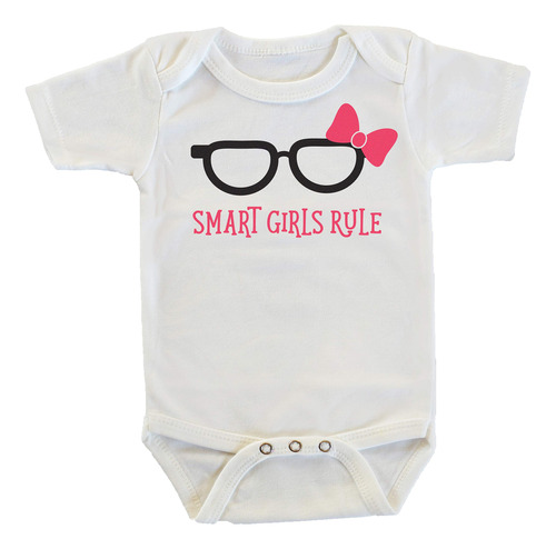 Chicas Inteligentes Rule Onesie/body, 3-6 Meses, Blanco