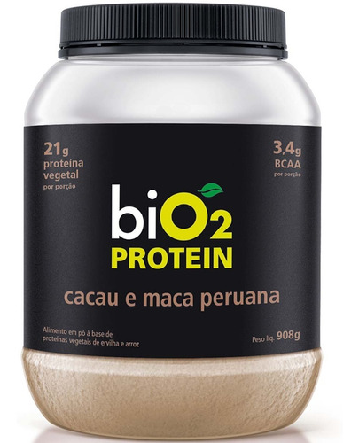 Proteína de Arroz e Ervilha sabor Pó Cacau E Maca Peruana Vegana Bio2 908g