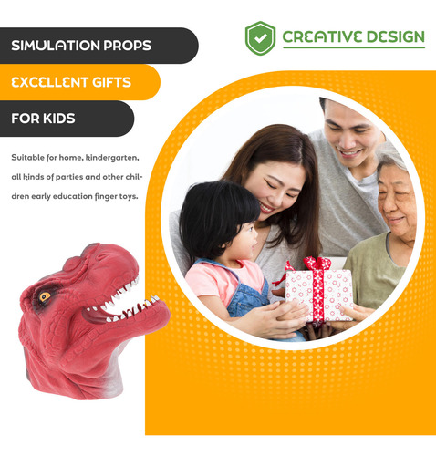 Juguete Creativo Para Marionetas Con Cabeza De Dinosaurio, 2