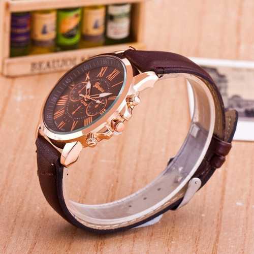 10 Unids Geneva Reloj Al Por Mayor Cuero Moda Relojes Señor