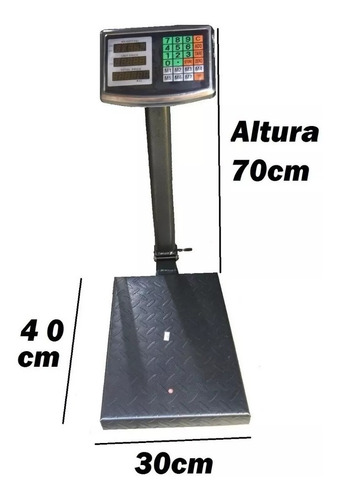 Balança De Plataforma 40x30 Painel Dig 150 Kg Super Bateria