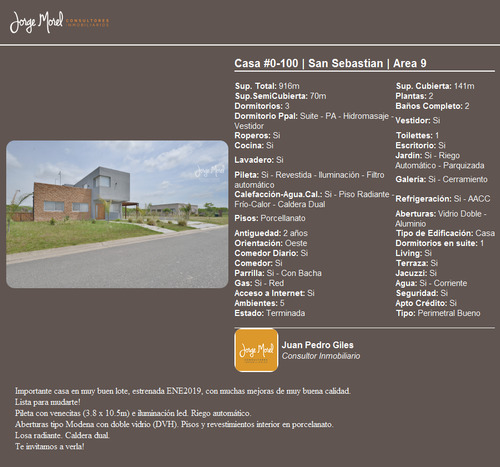 Casa Perimetral Bueno #0-100 - San Sebastian - Area 9 - 141m2 #id 2157