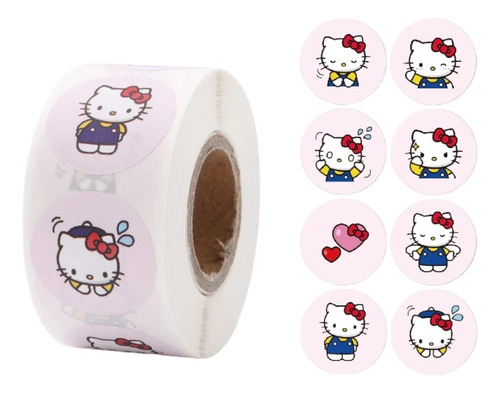 Rollo Stickers 500 Unidades Hello Kitty