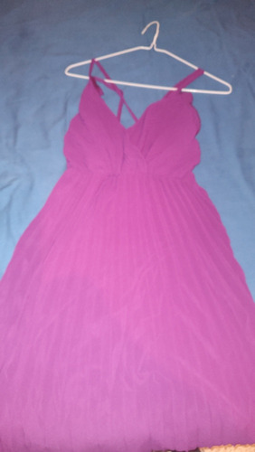 Vestido Fucsia De Fiesta. Italiano. Talla S