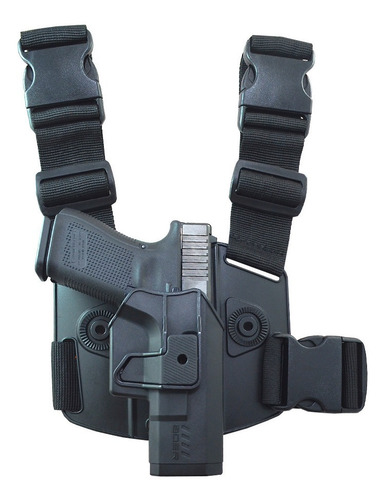 Imagen 2 de 7 de Kit Táctico Boer Muslera+funda Pistolera Nivel 2 Glock 19