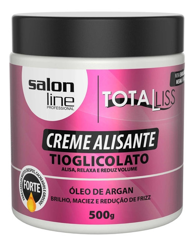 Creme Alisante Tioglicolato Óleo Argan Forte Salon Line 500g