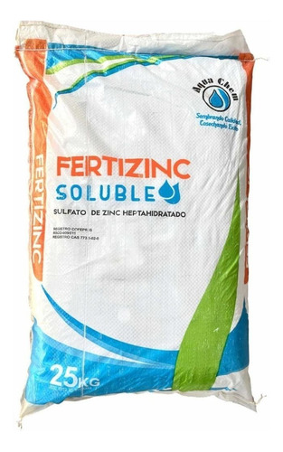 Sulfato De Zinc Soluble Heptahidratado 25 Kg Saco