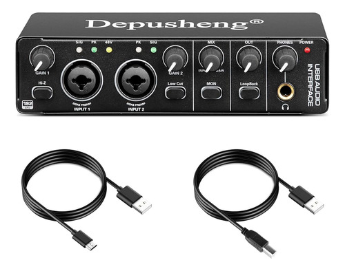 Depusheng Rx2 Interfaz De Audio Usb Tarjeta De Sonido De Gra