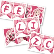 Comprar Banderines Imprimibles Feliz Cumple Sakura 