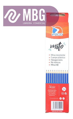 Imagen 3 de 6 de Lápiz Grafito Ezco Mito Cuerpo Plástico Hexagonal. Monserrat