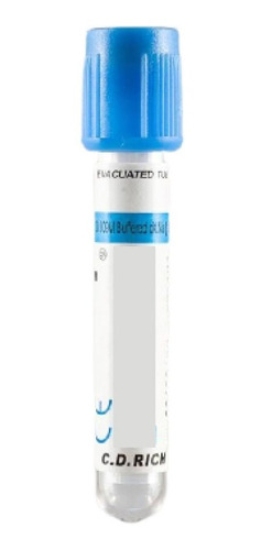 Tubo Plástico Tapa Celeste 2.7ml X 100 Unidades Cdrich