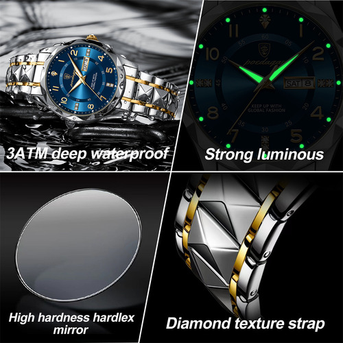Reloj De Pulsera Poedagar Para Hombre Date Week 858
