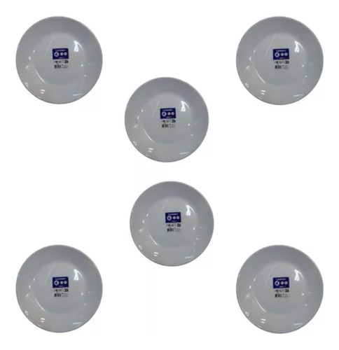 Set X 6 Platos Postre Blancos 18cm Diámetro Arcopal Zelie