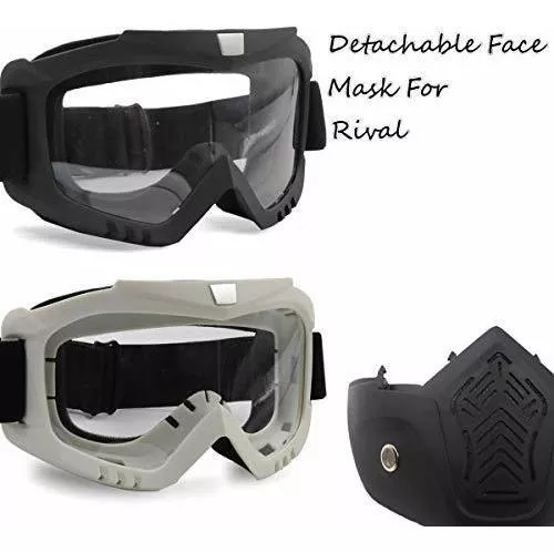 POKONBOY Paquete de 2 máscaras tácticas con gafas compatibles con Nerf  Rival, Apolo, Zeus, Khaos, Atlas y Artemis Blasters Rival, máscara roja y  azul
