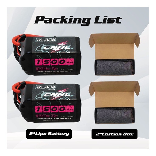 Cnhl Batería Lipo De 1500 Mah 4s De 14.8 V 100c (ráfaga 200c