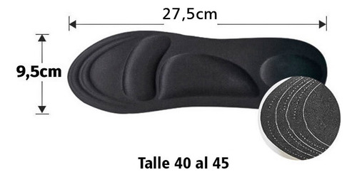 Plantillas Ortopedicas Espuma Viscoelastica Recortable F Y M Masculina Negro