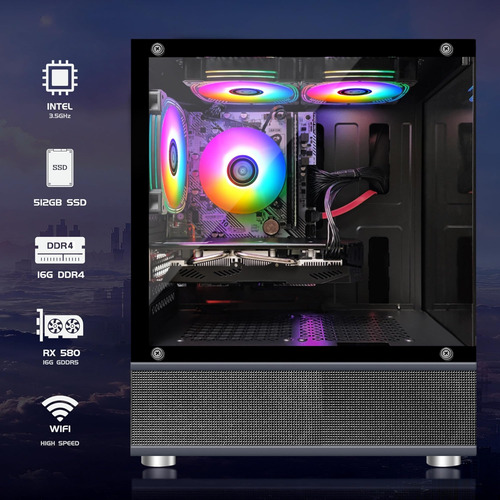 Pc De Escritorio Para Juegos Stgaubron, Radeon Rx G Gddr5, I