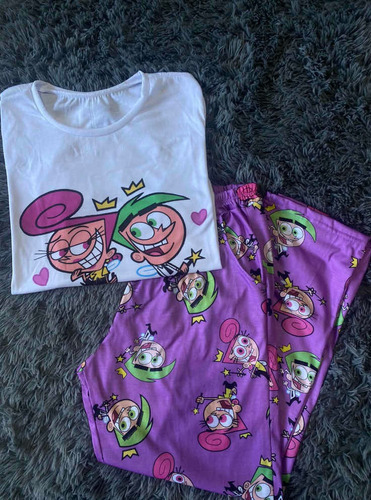 Divino Pijama Modal Adulto Manga Larga Padrinos Mágicos