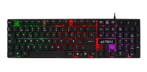 Teclado Gaming Acteck Aurean X  Estandar Rgb Usb Ac-929615