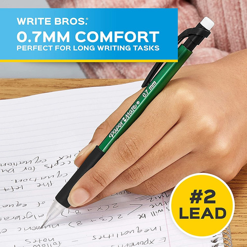 Lápiz Mecánico 0,7 Mm #2 Paper Mate Write Bros X12 Unidades