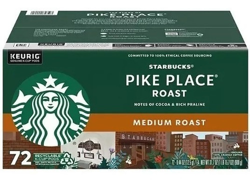 Starbucks Pike Place K-cups 72 Pods Keurig Tostado Medio!