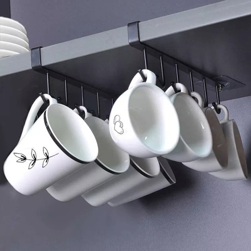 Imagen 5 de 10 de Soporte Metal Colgador Tazas 6 Ganchos Cocina