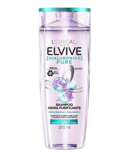 Shampoo Hidra Purificante Elvive Hilauronico Pure 370ml