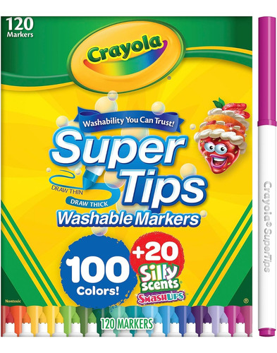 Crayola Supertips Con Fragancias Divertidas, Marcadores Lava