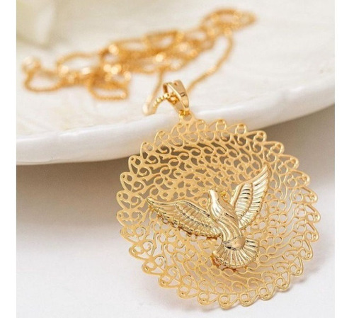 Pingente Semijoias Divino Espirito Santo 12 Meses Cor Dourado