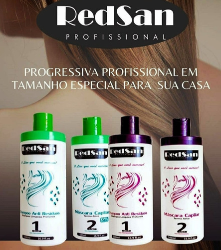 Kit Escova Progressiva Alinhamento Antifrizz Brilho Redsan