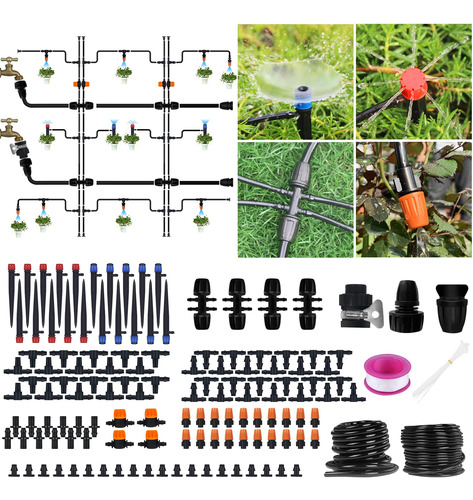 Kit Riego Cinta Goteo Jardin 162 Pie Tubo Distribucion 1