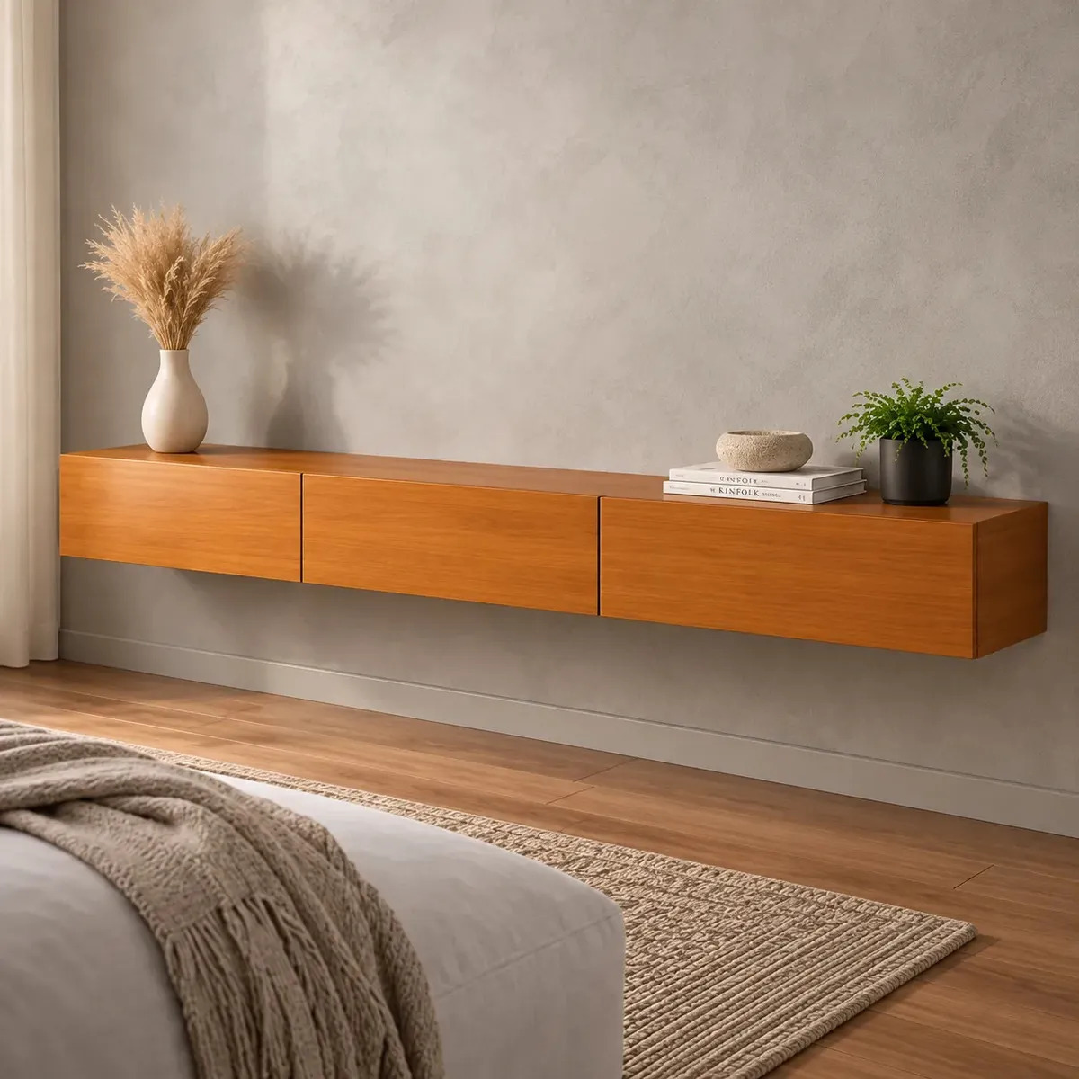 RACK APARADOR SUSPENSO 3 PORTAS LINEA ATÉ 75'' 160CM CEDRO MADEIRADO