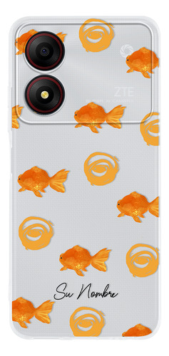 Funda Para Zte Para Mujer Patrón Pez Peces Con Tu Nombre