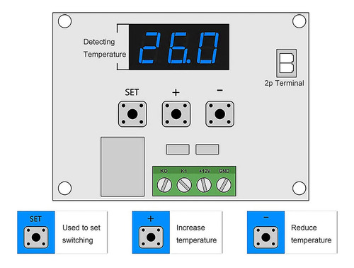 Placa Controladora De Temperatura Digital P1w1209 12v -50-11