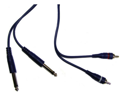 Cable 2 Rca A 2 Plug Mono 6.5 Macho 0.90 Cm