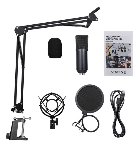 Kit De Microfone De Gravação Com Porta Usb 192 Khz/24 Bits P