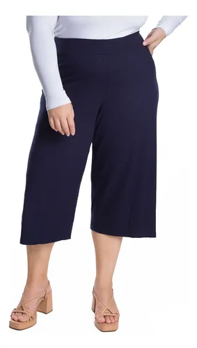 Calça pantacourt em best sale ribana