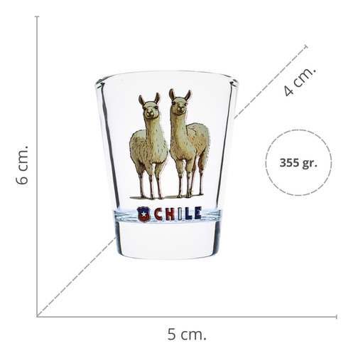 Set 4 Vasos Shot Tequileros 40 Ml Diseños De Chile Souvenir